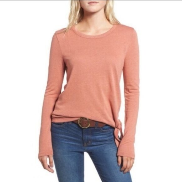 Madewell Mauve Pink Textured Tie Side Blouse - Picture 7 of 7